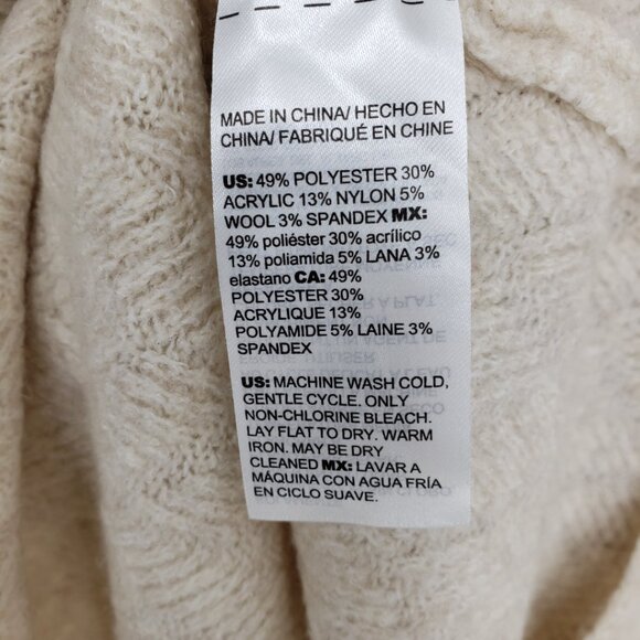 Chico's Herringbone V Neck Tunic Sweater XL Relaxed Fit Textured Beige Tan - Picture 8 of 8